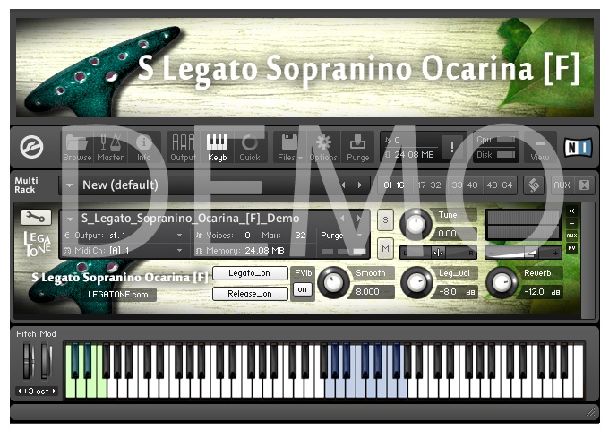 オカリナ音源 S Legato Sopranino Ocarina [F] for KONTAKT Free Demo - フリー音源