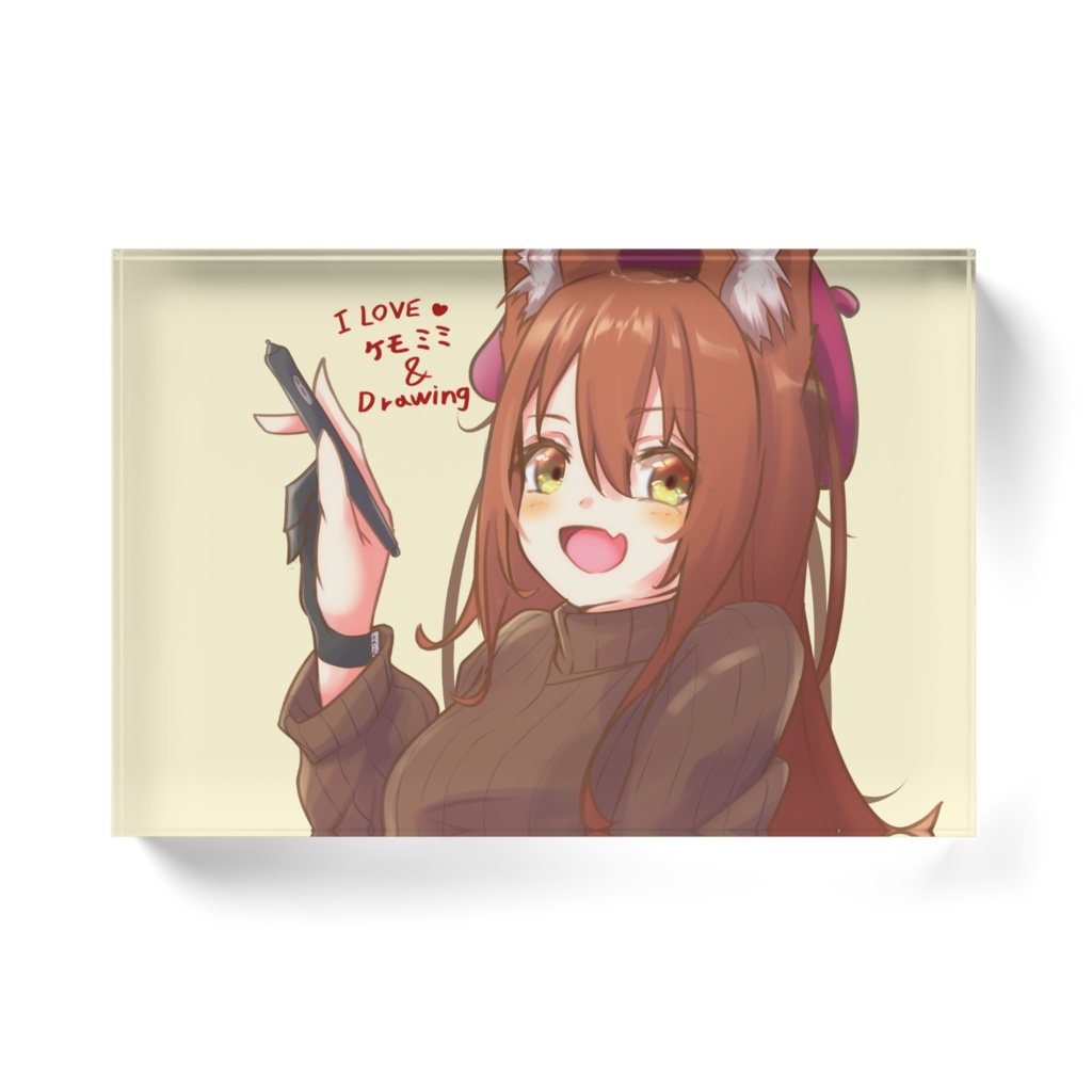 おえかききつねさんアクリルブロック