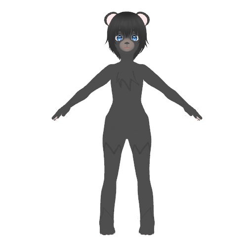 Free | Small Black Bear Girl vrm 1.0 | Practice model 