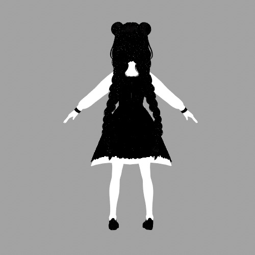 Free | Premade Vrm 1.0 Model | Small Black White Bear Girl