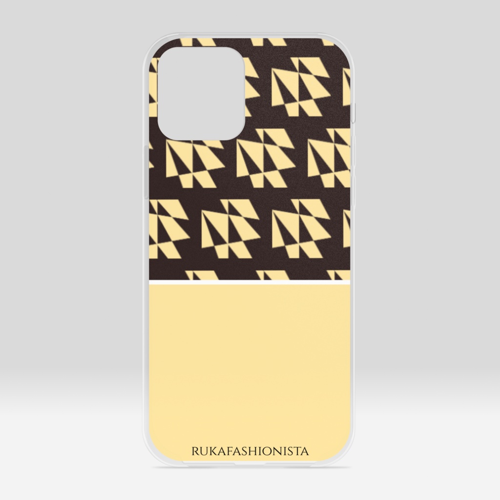 黄色✖︎こげ茶 柄入り