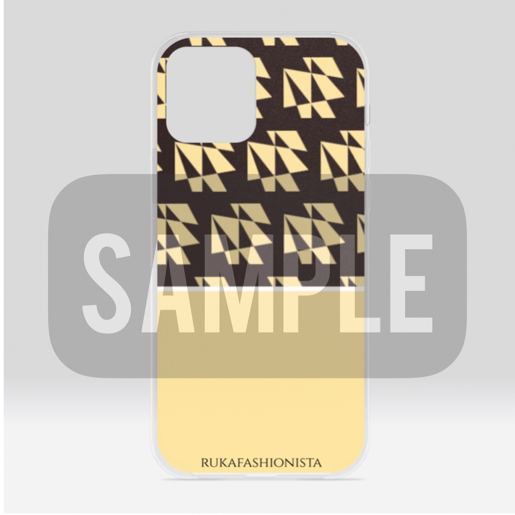 黄色✖︎こげ茶　柄入り