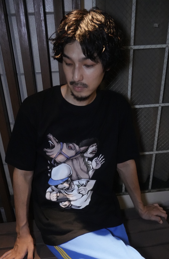 【限定】『押切蓮介先生描き下ろし』それでも上杉は生きてゆく✖️押切蓮介コラボTシャツ6.2オンス(黒)