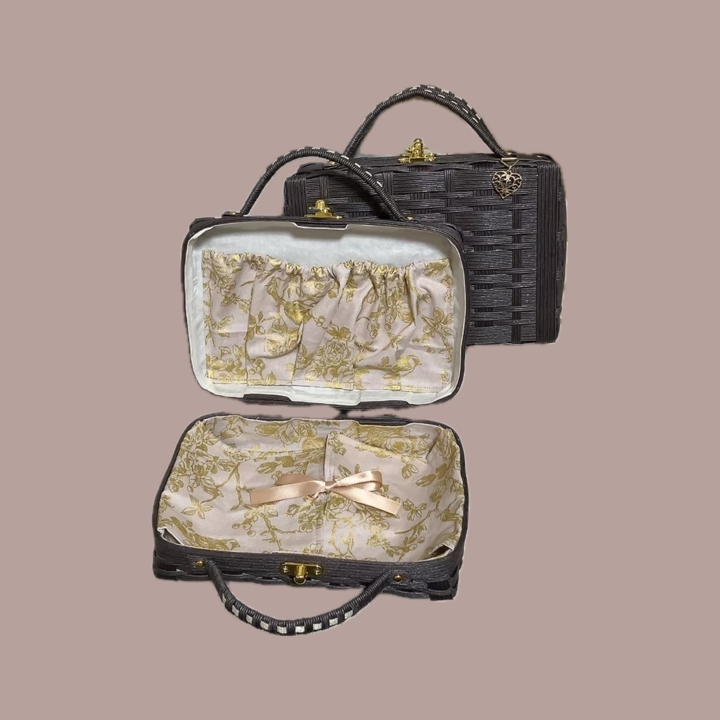 【1/12新色追加】おでかけバスケットトランク(アンティーク)