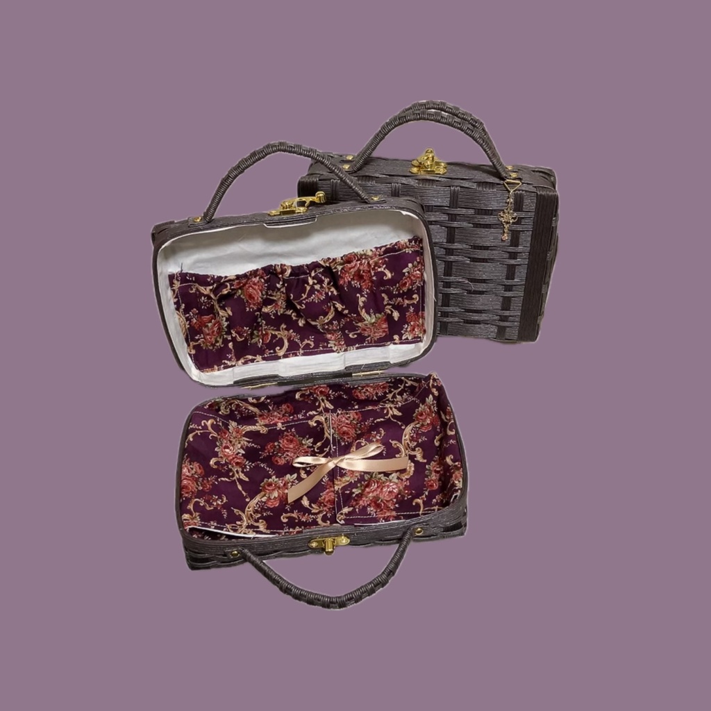 【1/12新色追加】おでかけバスケットトランク(アンティーク)