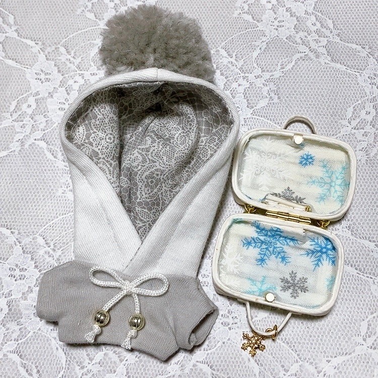 【10㎝ぬい服】冬のぽんぽんパーカーセット