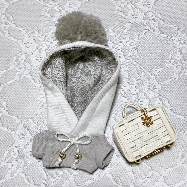 【10㎝ぬい服】冬のぽんぽんパーカーセット