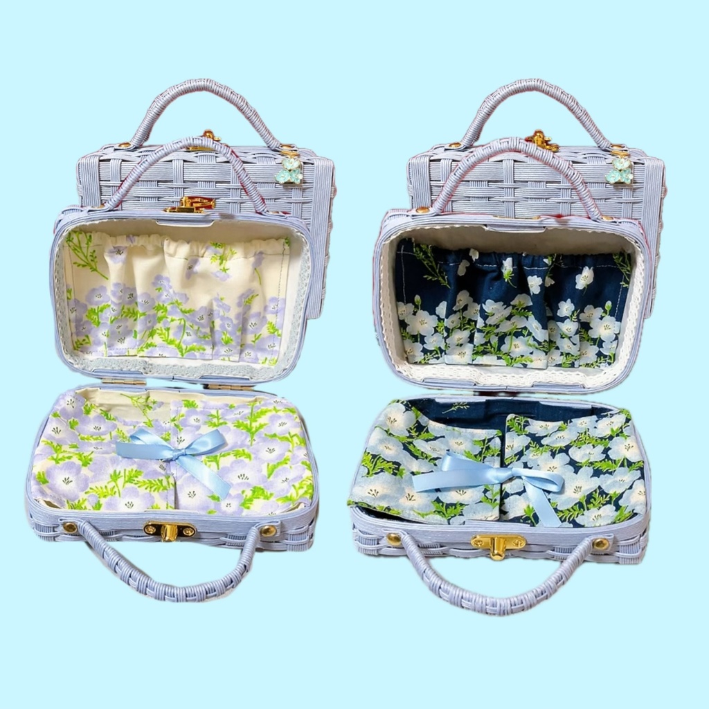 3月10日21時10分〜おでかけバスケットトランク(中サイズ)ネモフィラ