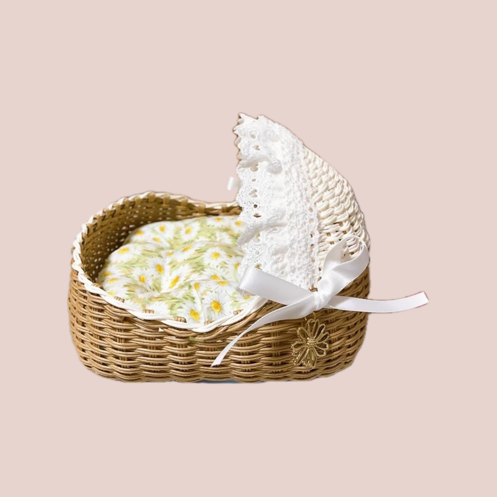 ベビーぬいバスケット(ネモフィラ、ミモザ、マーガレット)