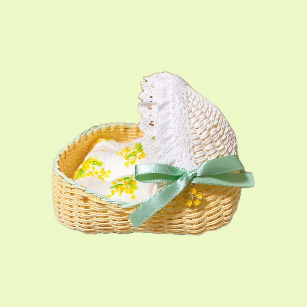 ベビーぬいバスケット(ネモフィラ、ミモザ、マーガレット)