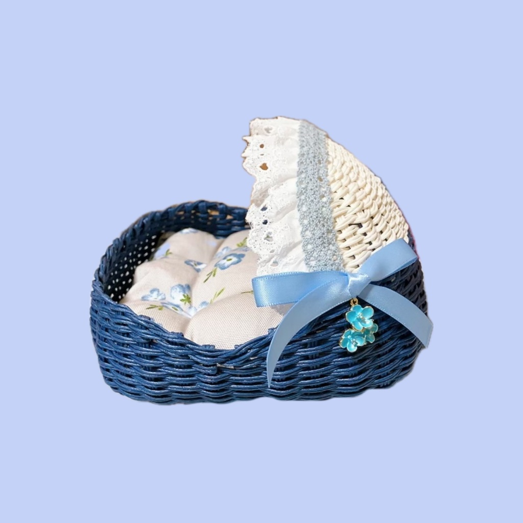 ベビーぬいバスケット(ネモフィラ、ミモザ、マーガレット)