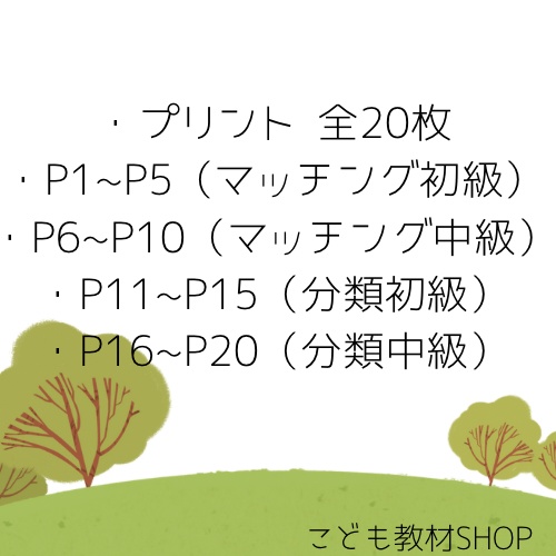 【幼児・小学生向け】 自立課題プリント マッチング+分類セット|PDF