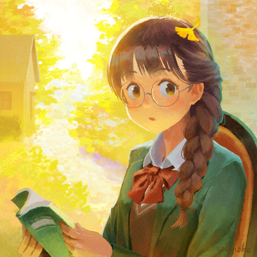 イラストカード【ついてるよ、秋】