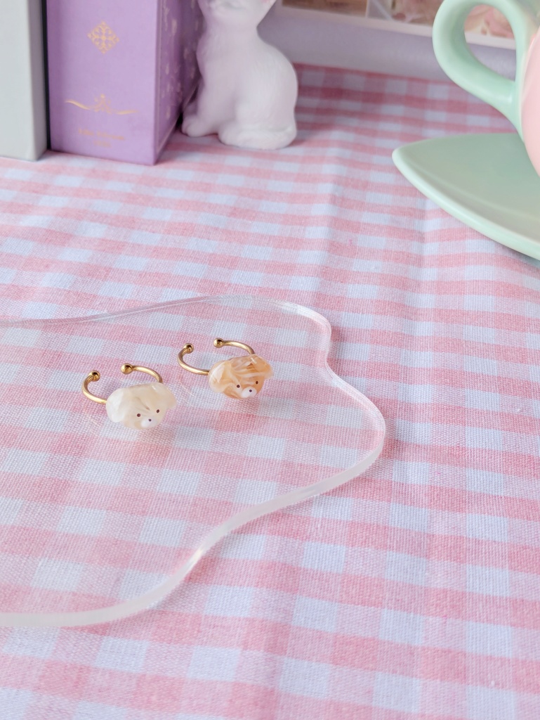 ころんとぷっくりラテわんこリング〖レジン/フリーサイズ〗