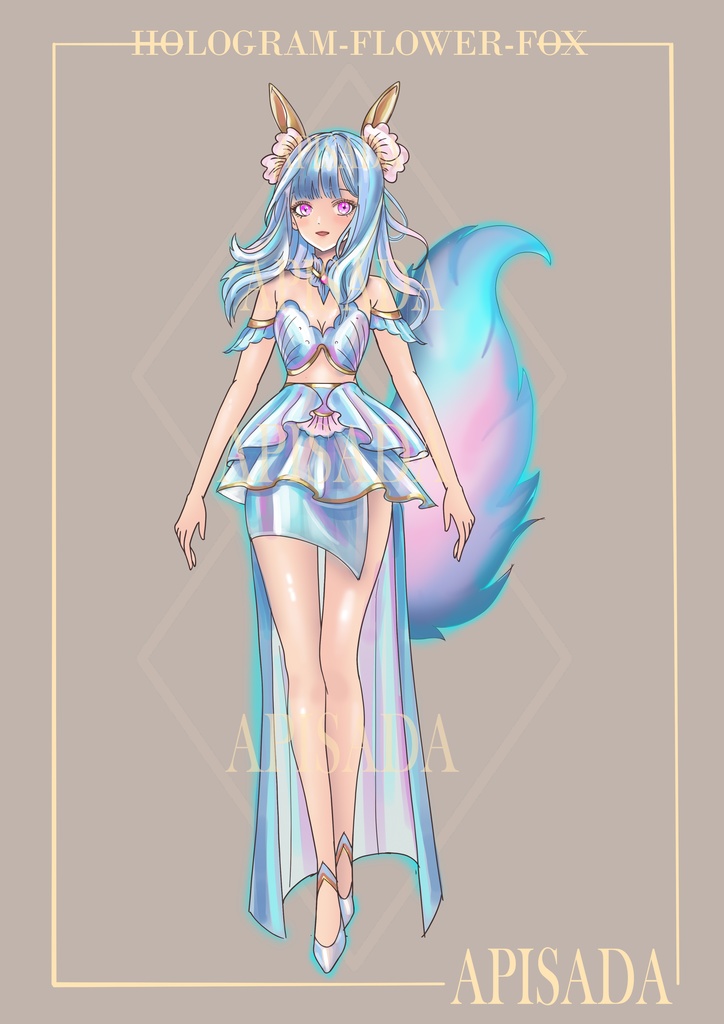 Hologram Fox : Adopt Limited Edition , Adoptable -Commercial Use/ Full Body