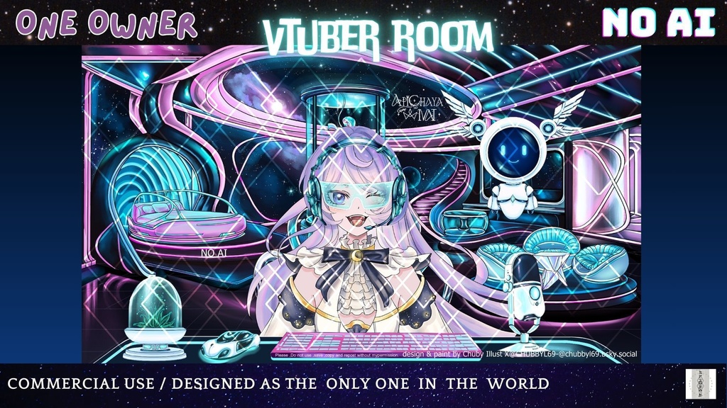 Vtuber Room-Background + Assets Set| Galaxy Theme | Limited Edition | for vtuber, Youtube Stream | Vtuber Assets | Vtuber Room