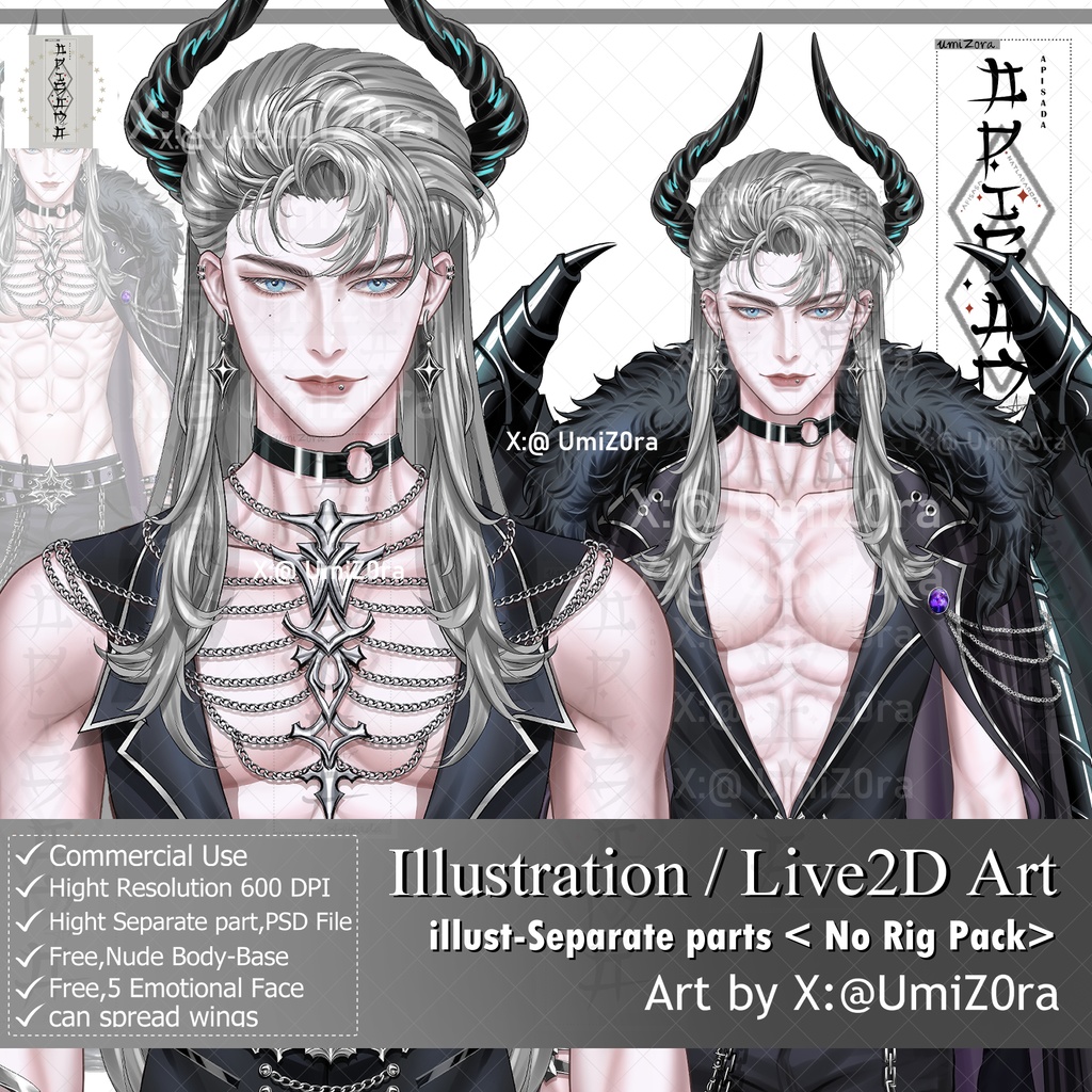 Live2D-Art/ Illustration, High Resolution-Separate Parts, PSD File <No Rig Pack>
