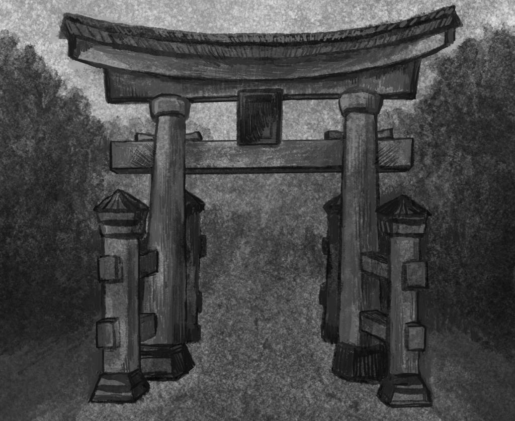 フリー素材 / 和風大鳥居背景 /3種