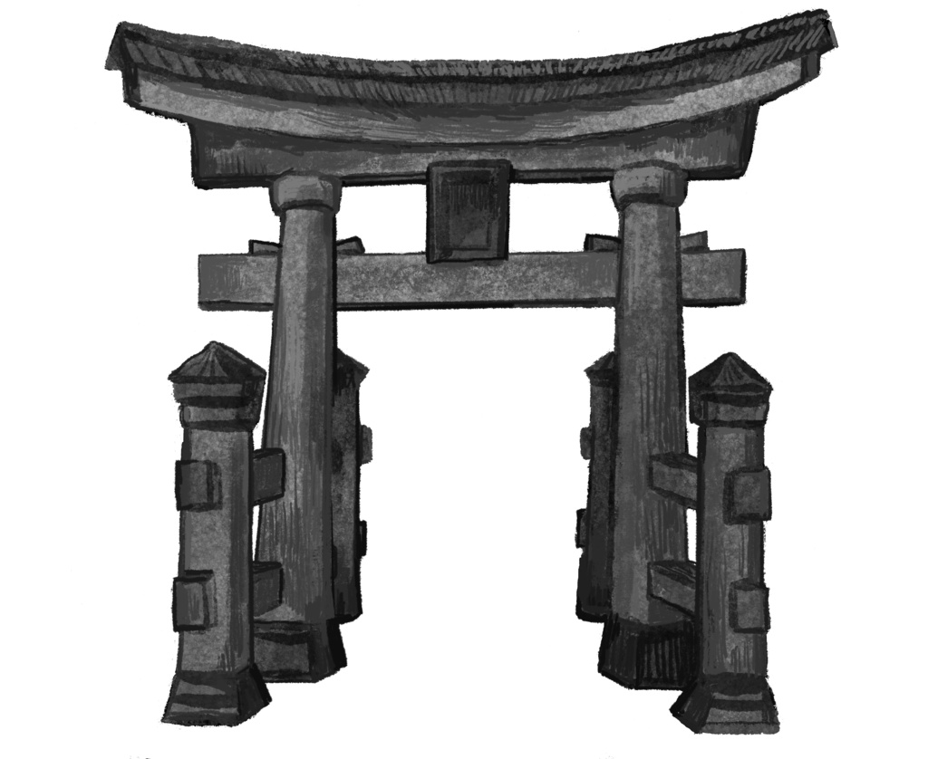 フリー素材 / 和風大鳥居背景 /3種