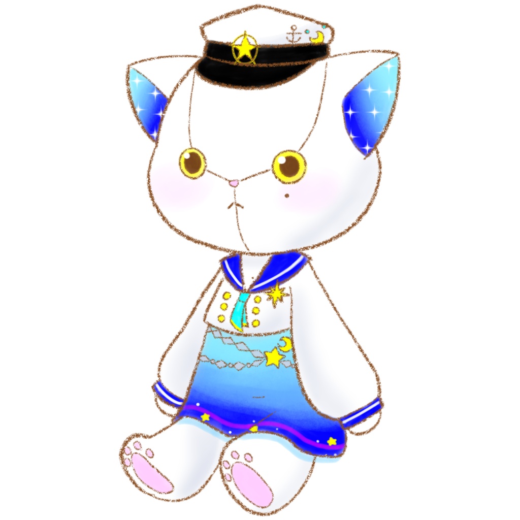 星空と一緒ステッカー