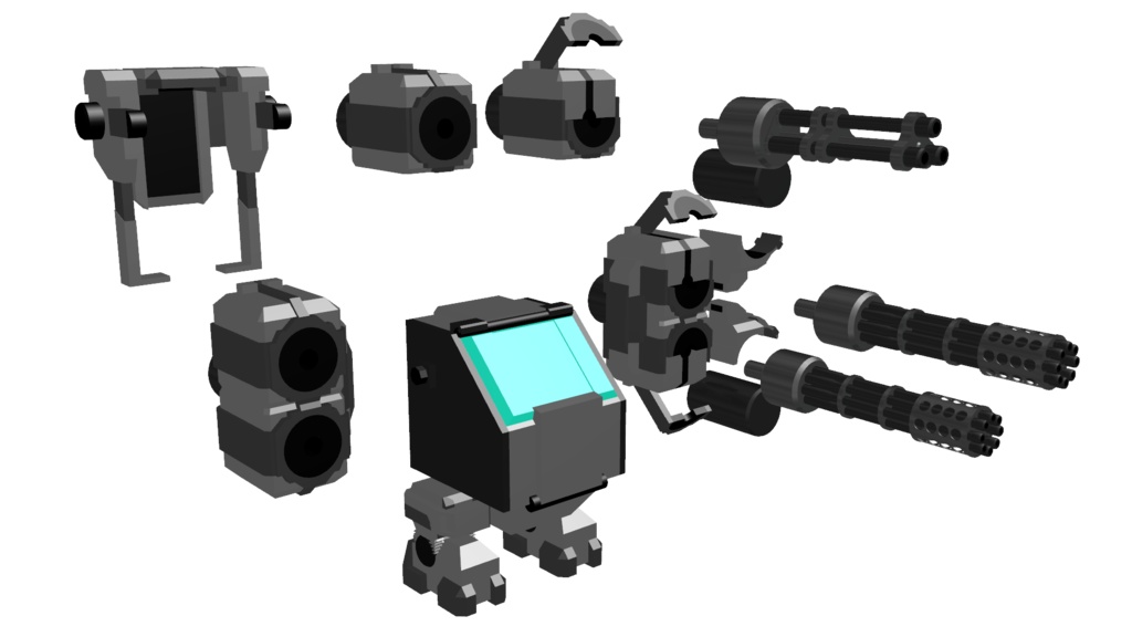 【カスタムオプション-02・MW用小型拡張フレーム+ガトリングユニット】