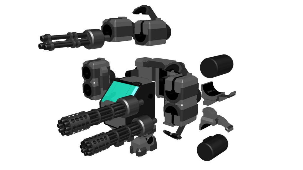 【カスタムオプション-02・MW用小型拡張フレーム+ガトリングユニット】
