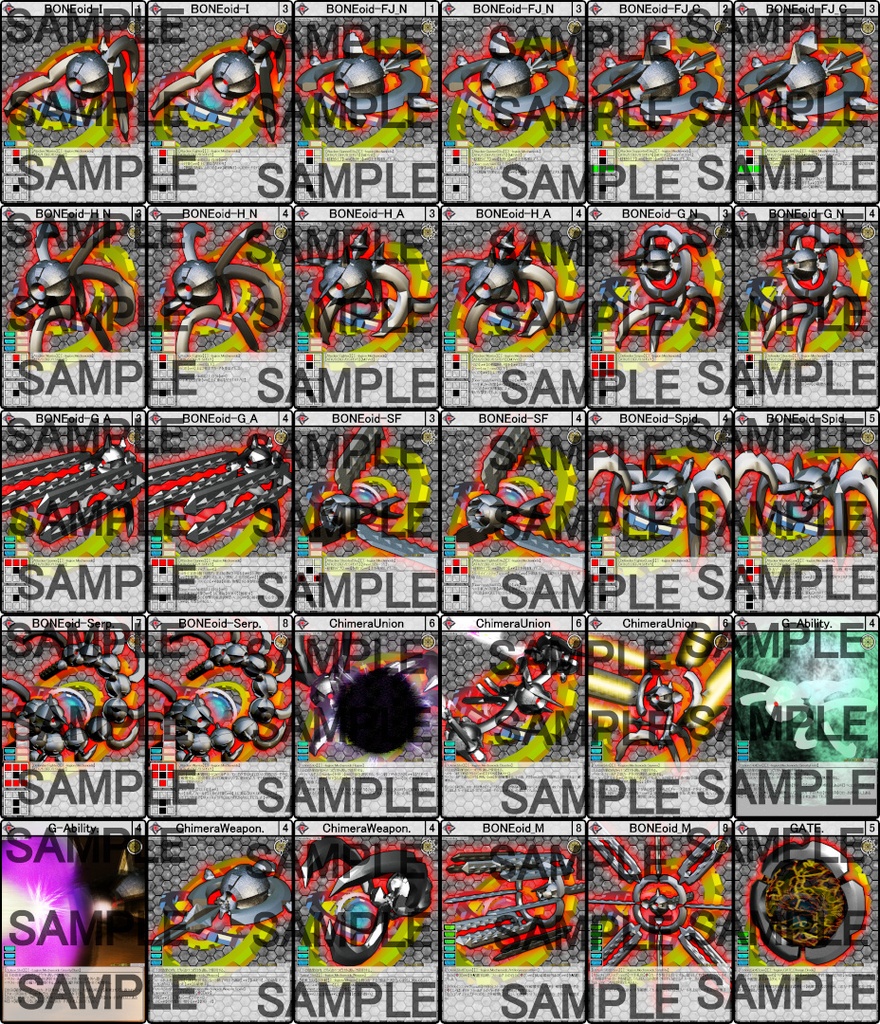 自作カードゲーム風味【構築済デッキ02・BONEoid】