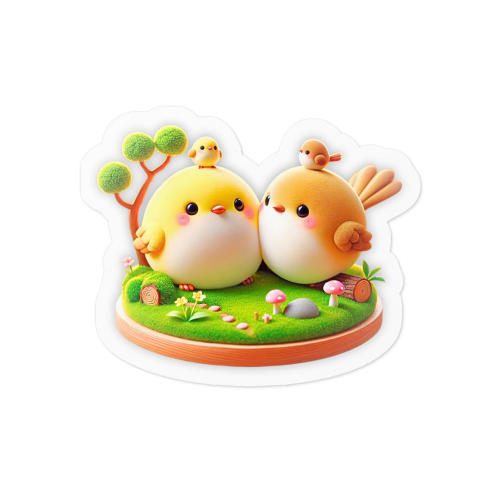 ことりファミリー癒しステッカー