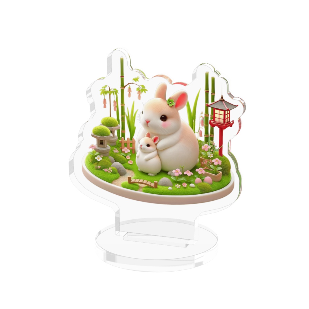 和の癒し うさぎアクリルフィギュア