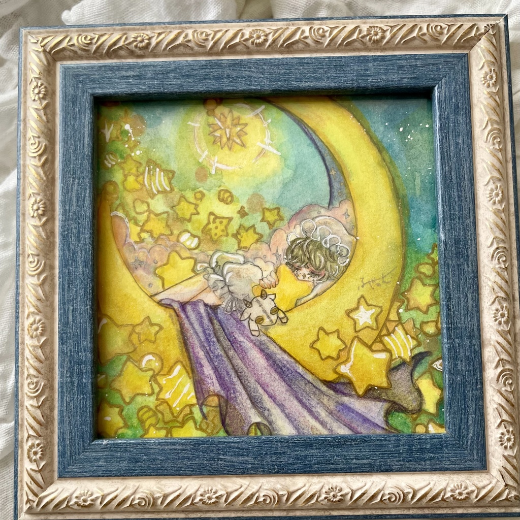 星紡ぎの夜に額装原画