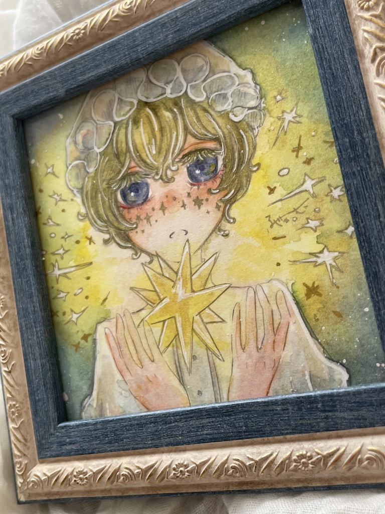 星紡ぎの夜に額装原画