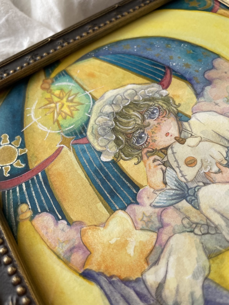 星紡ぎの夜に額装原画