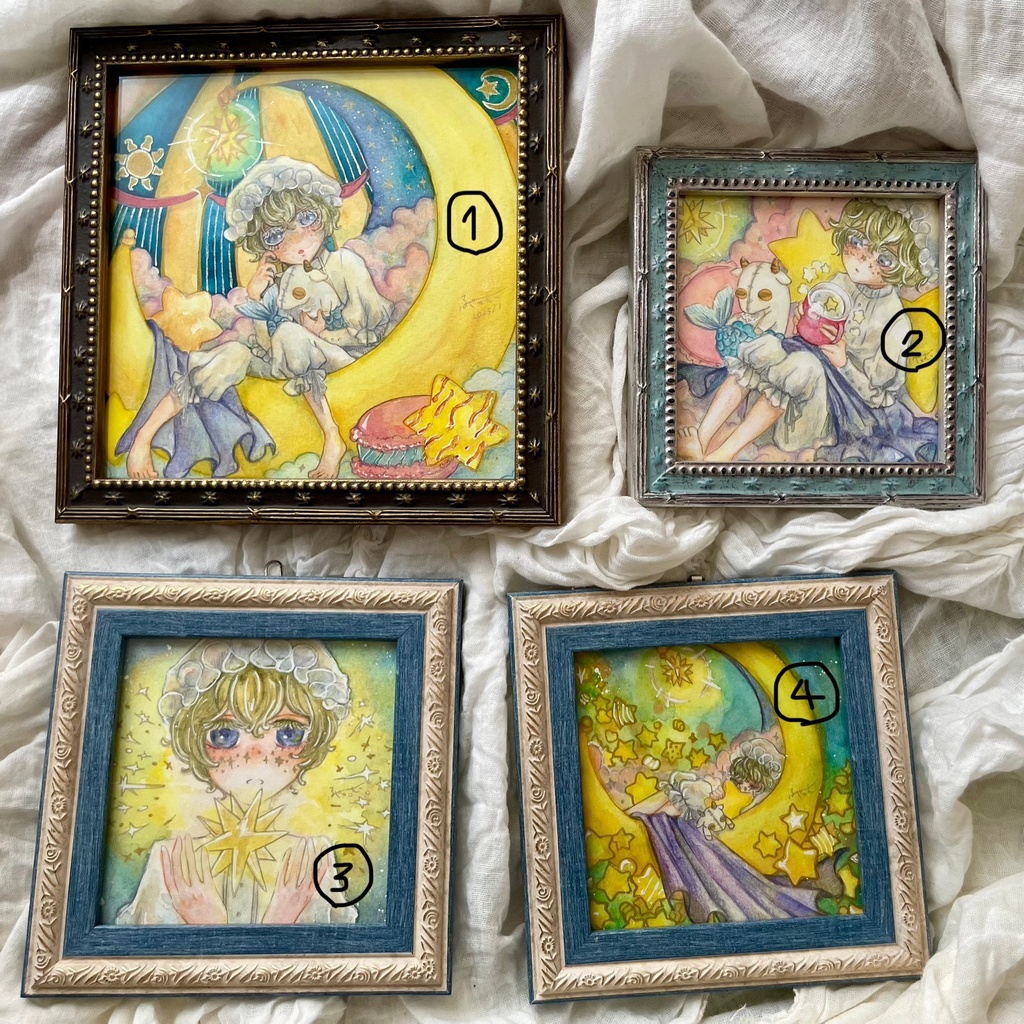 星紡ぎの夜に額装原画