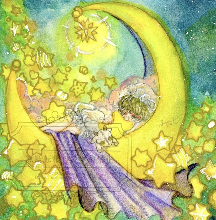 星紡ぎの夜に額装原画