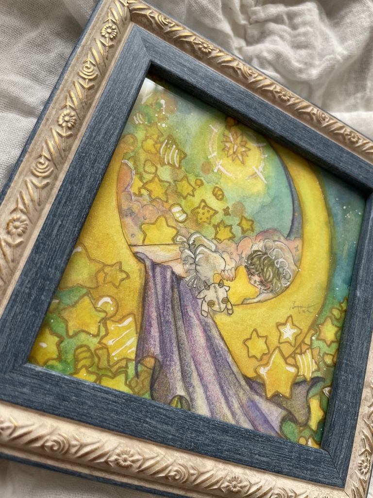 星紡ぎの夜に額装原画