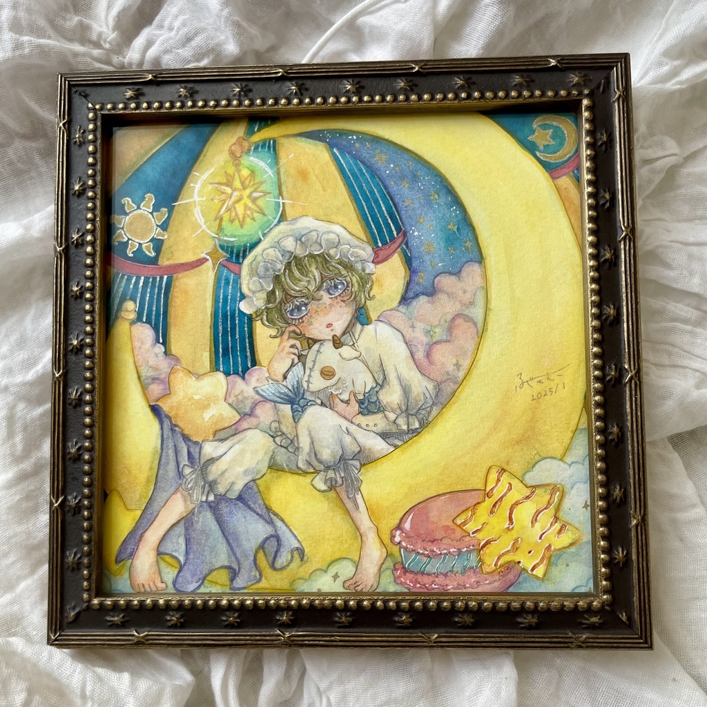 星紡ぎの夜に額装原画