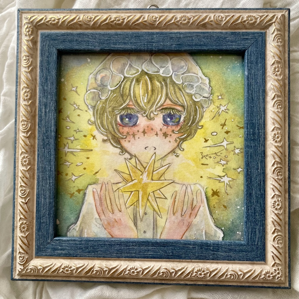 星紡ぎの夜に額装原画