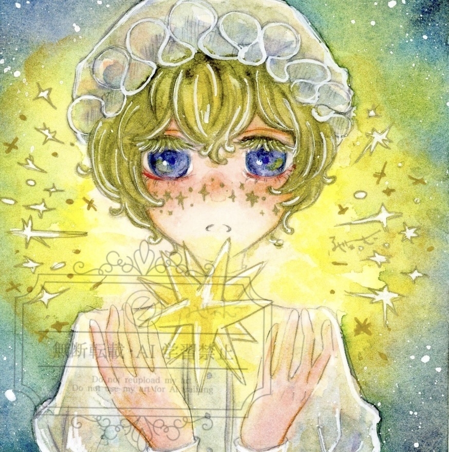 星紡ぎの夜に額装原画