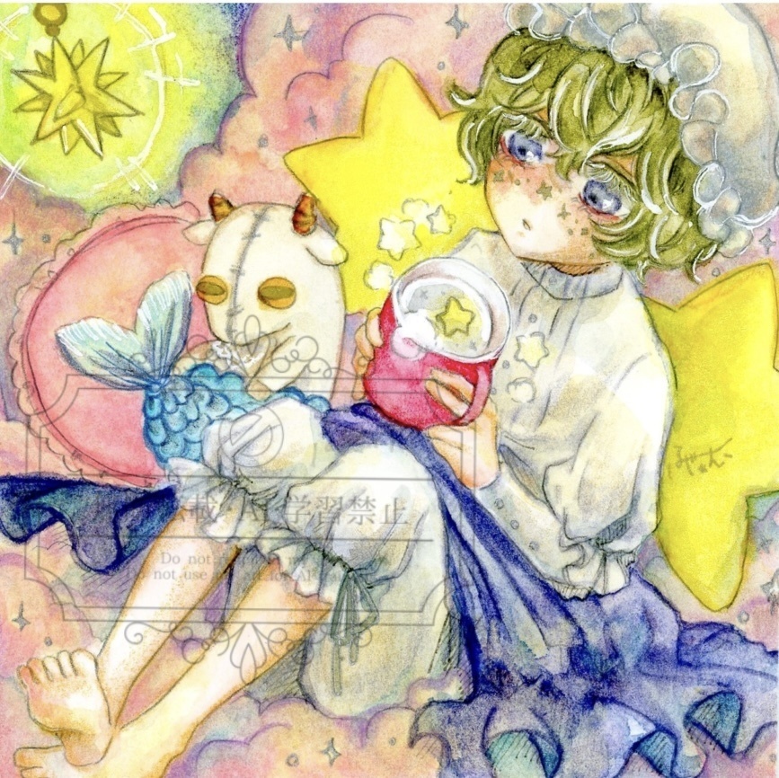 星紡ぎの夜に額装原画