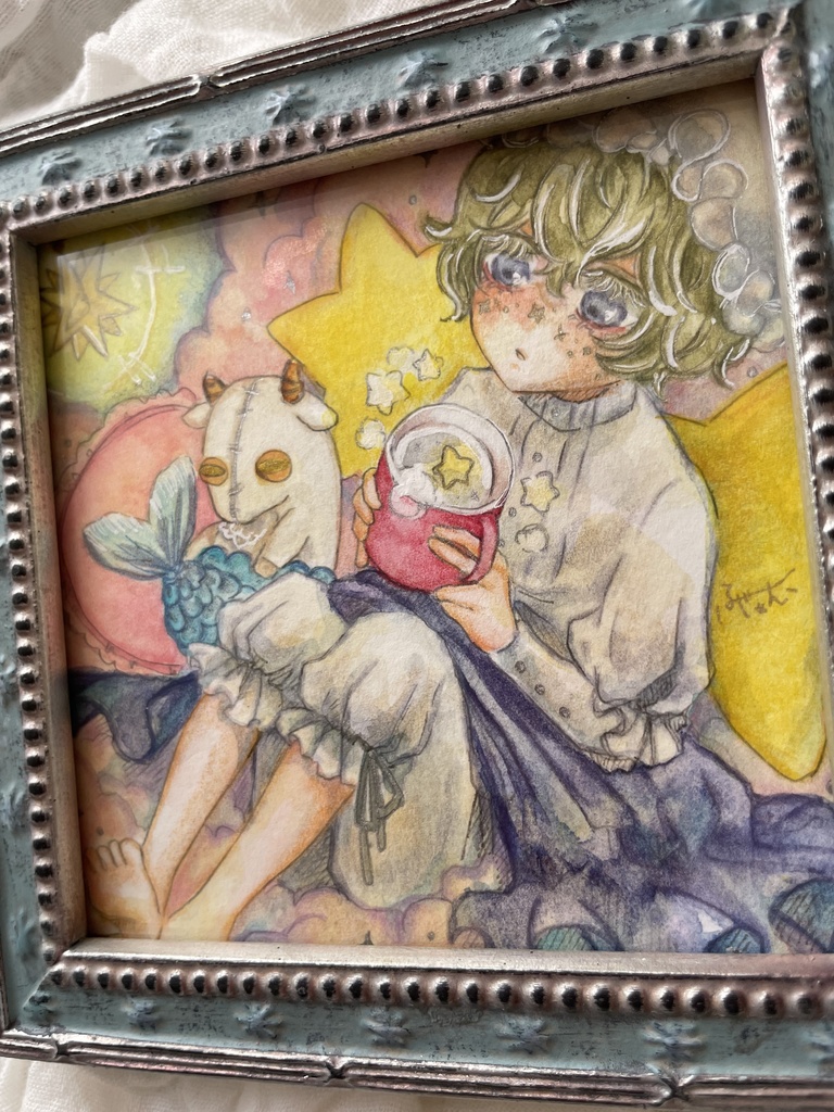 星紡ぎの夜に額装原画