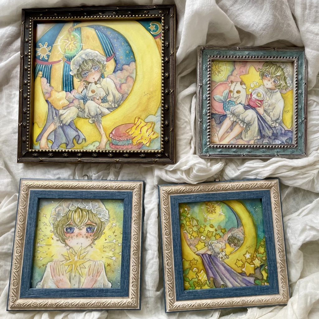 星紡ぎの夜に額装原画