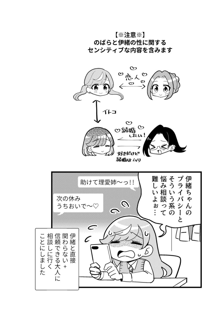 推し百合の同人誌 理愛+のばら