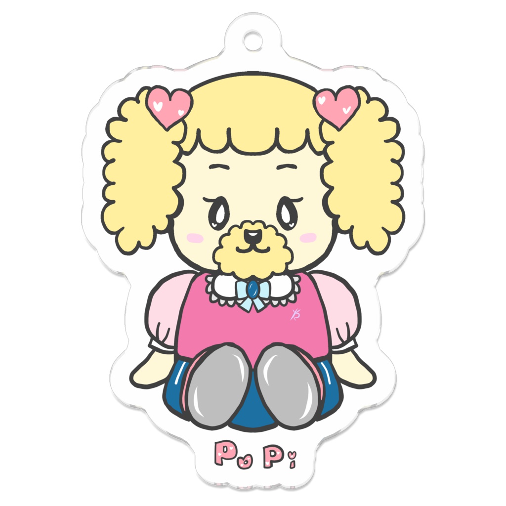 プードルのポピちゃんのアクキー（おすわりv2）