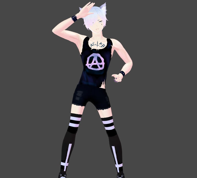 Torn Punk Anarchy Top Vroid