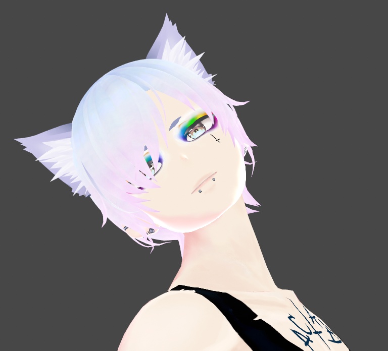 Kitsune Fox Eyebrows x2 Colors Black White Vroid