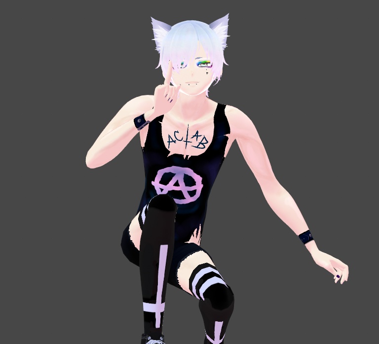 Kitsune Fox Eyebrows x2 Colors Black White Vroid