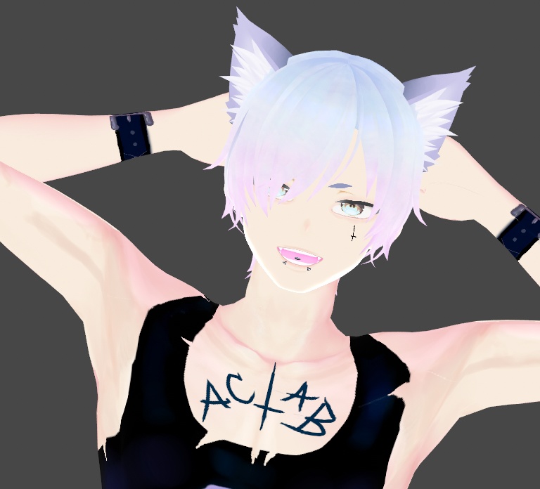 Kitsune Fox Eyebrows x2 Colors Black White Vroid