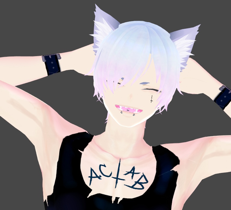 Kitsune Fox Eyebrows x2 Colors Black White Vroid