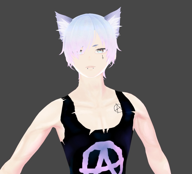 Kitsune Fox Eyebrows x2 Colors Black White Vroid