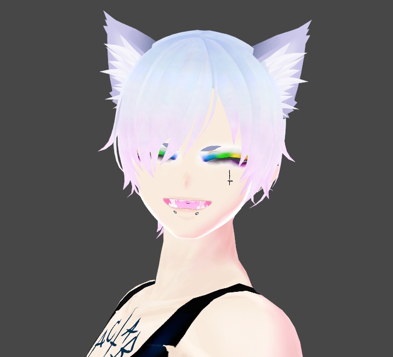Kitsune Fox Eyebrows x2 Colors Black White Vroid